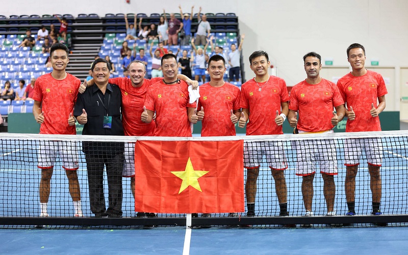 Đội tuyển quần vợt Việt Nam giành chiến thắng trước Malaysia